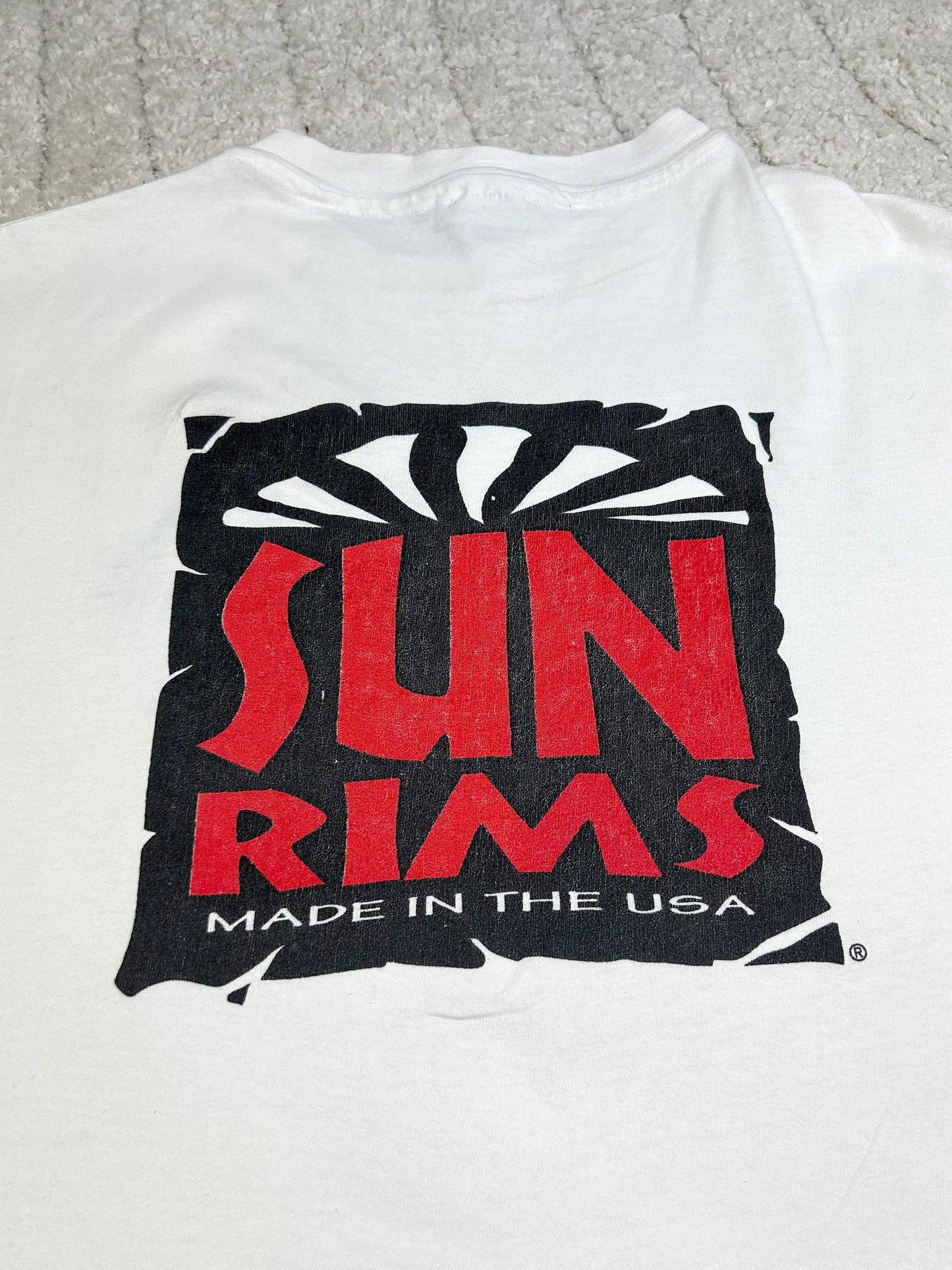 Vintage Hanes Beefy-T T-Shirt SUN Rims Made in USA L