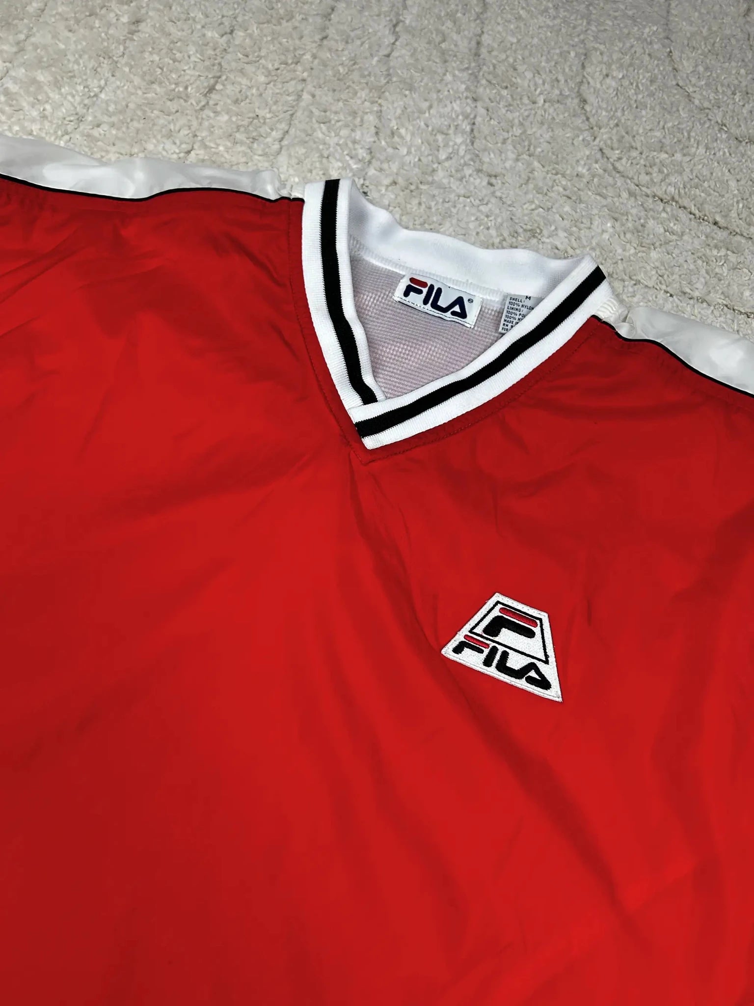 Vintage Fila Windbreaker Rot 90s L - Thriftanova - 