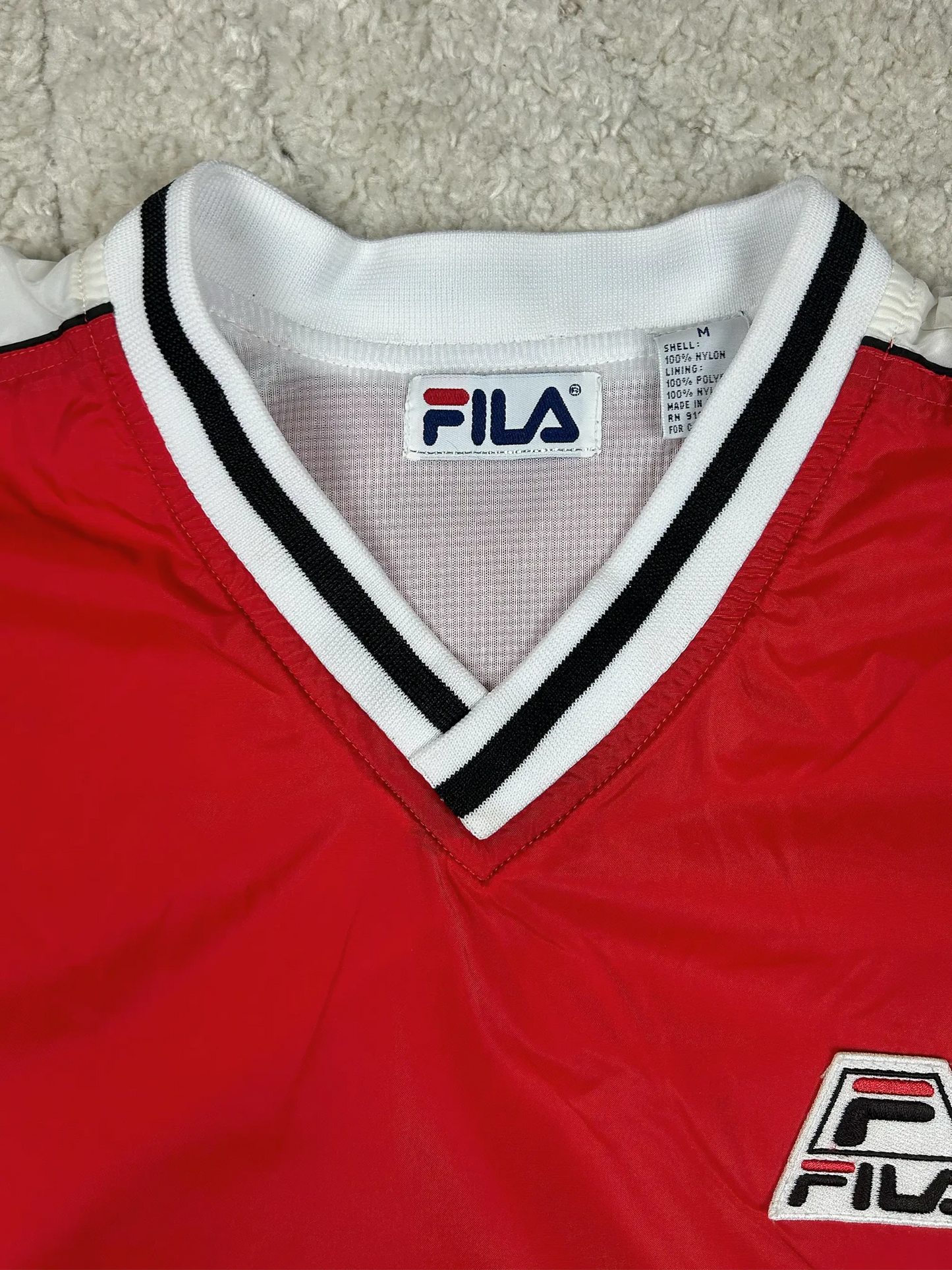 Vintage Fila Windbreaker Rot 90s L - Thriftanova - 