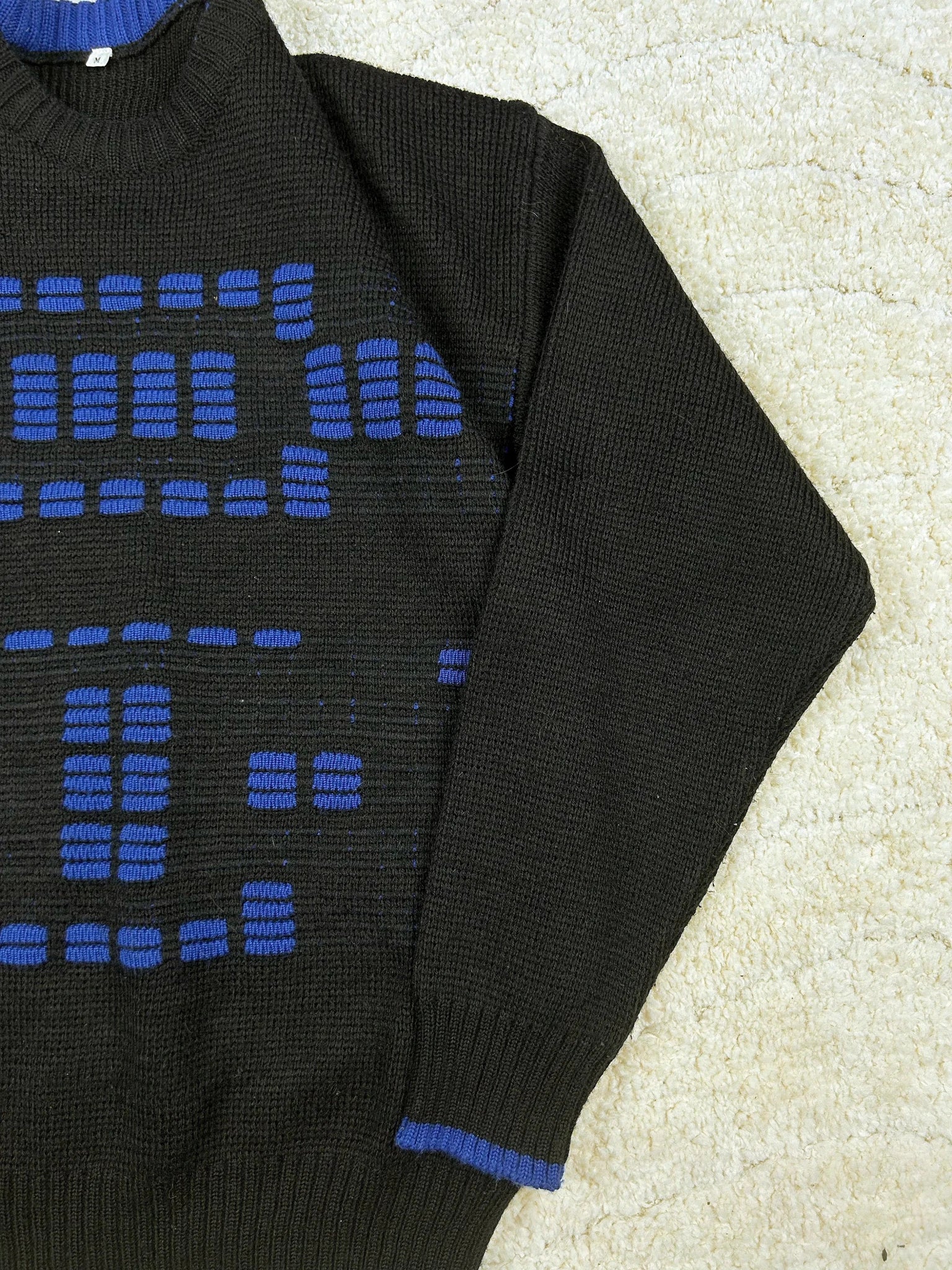 Y2K Muster Strickpullover M - Thriftanova - 