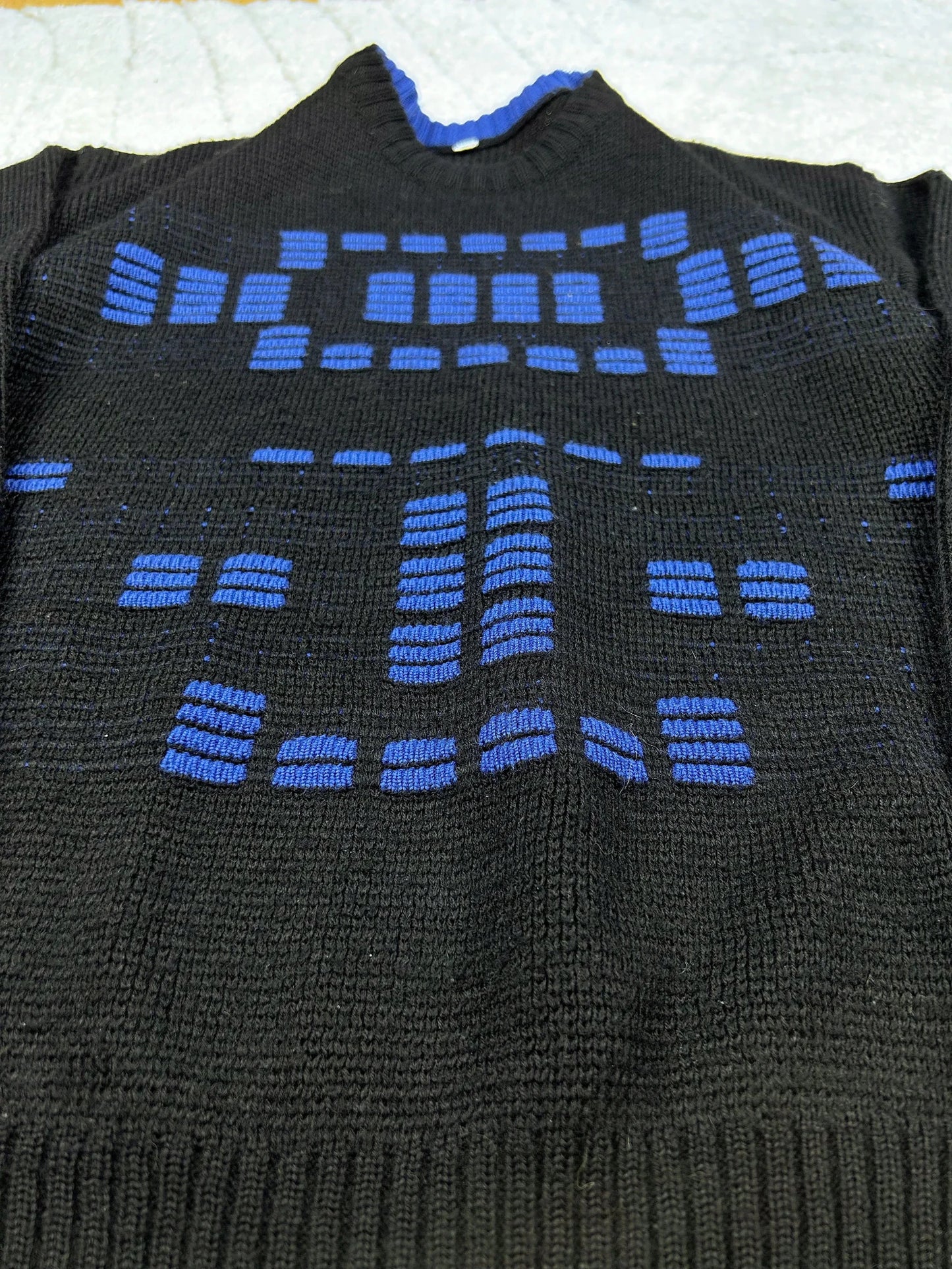 Y2K Muster Strickpullover M - Thriftanova - 