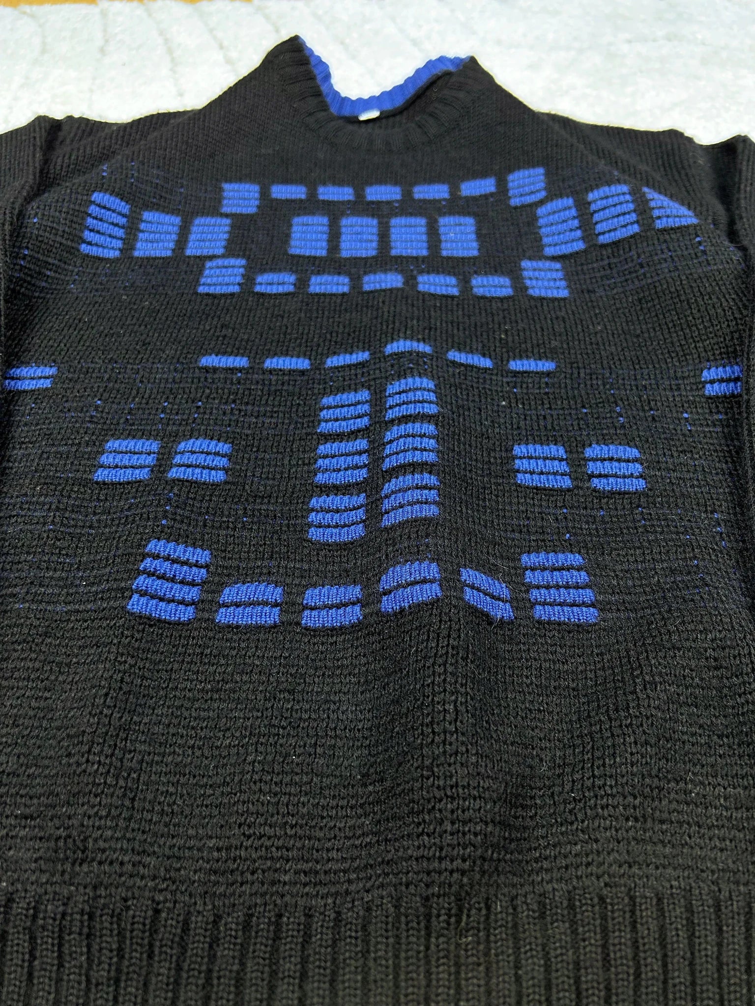 Y2K Muster Strickpullover M - Thriftanova - 