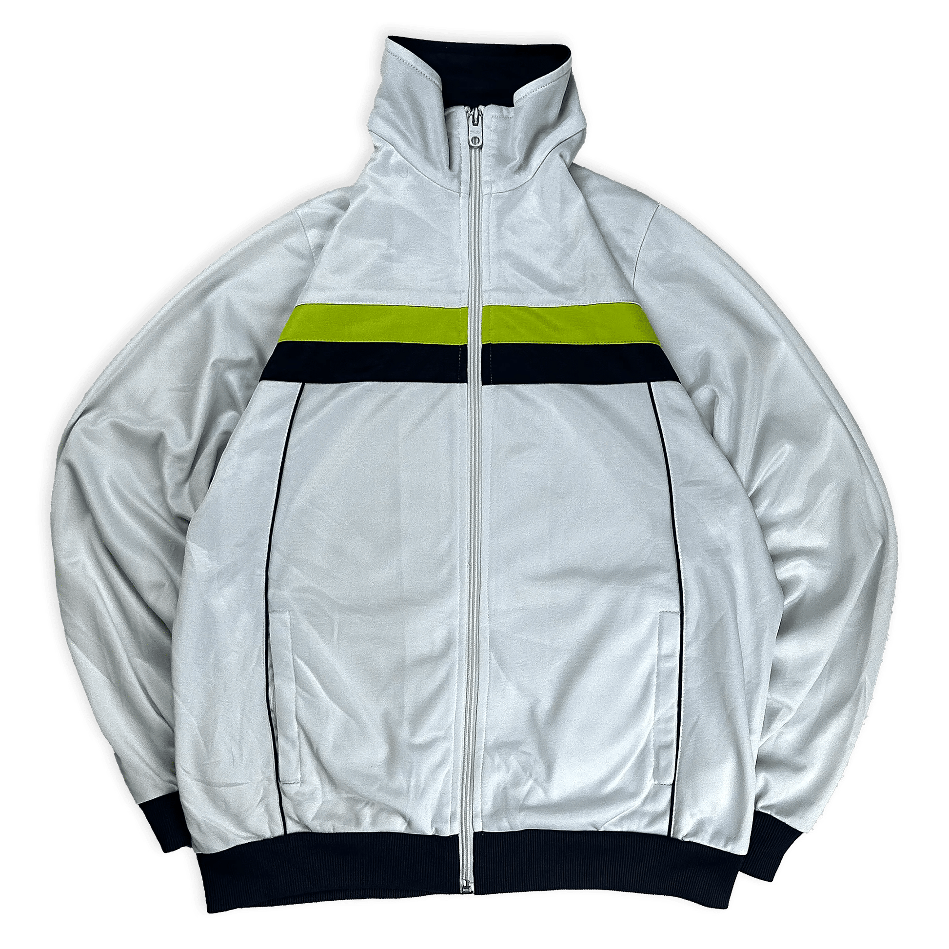 Vintage Y2K Tenth Sportjacke in Weiß, Größe M, Vorderansicht